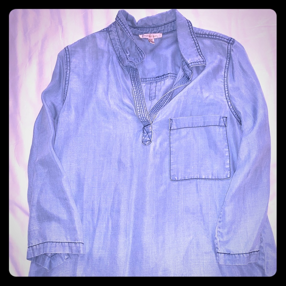 Skies Are Blue 3/4 Sleeve Denim Shirt